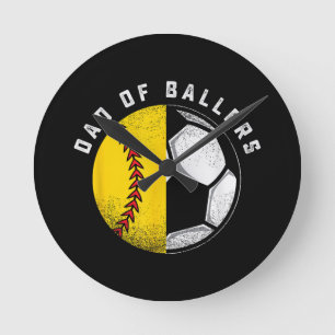 Reloj Redondo Mediano Papá de Ballers Padre Hijo Softbol Fútbol Jugador 