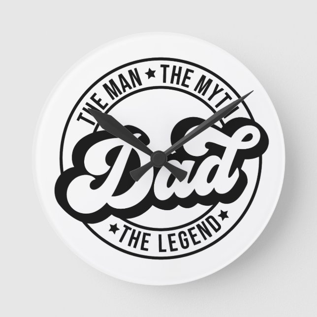 Reloj Redondo Mediano Papá el hombre el mito la leyenda papá papá hombre (Anverso)