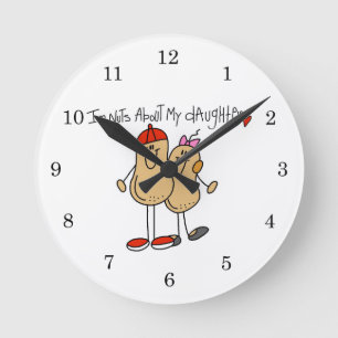 Reloj Redondo Mediano Papá - Loco por mi hija Camisetas y regalos