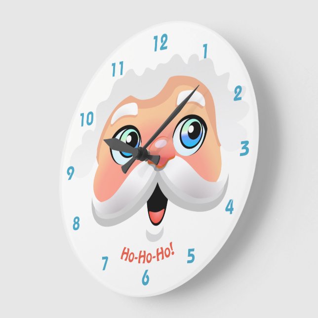 Reloj Redondo Mediano Papá Noel feliz hace frente (Ángulo)