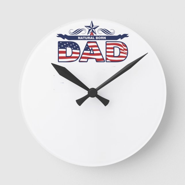 Reloj Redondo Mediano Papá, padre, papá llevado natural (Anverso)