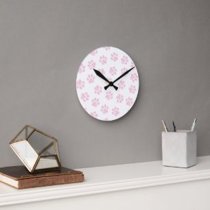 Reloj Redondo Mediano Papas de perro, garras de perro, garras rosadas de