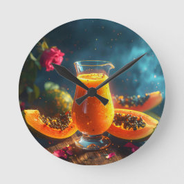 RELOJ REDONDO MEDIANO PAPAYA - BESO TROPICAL