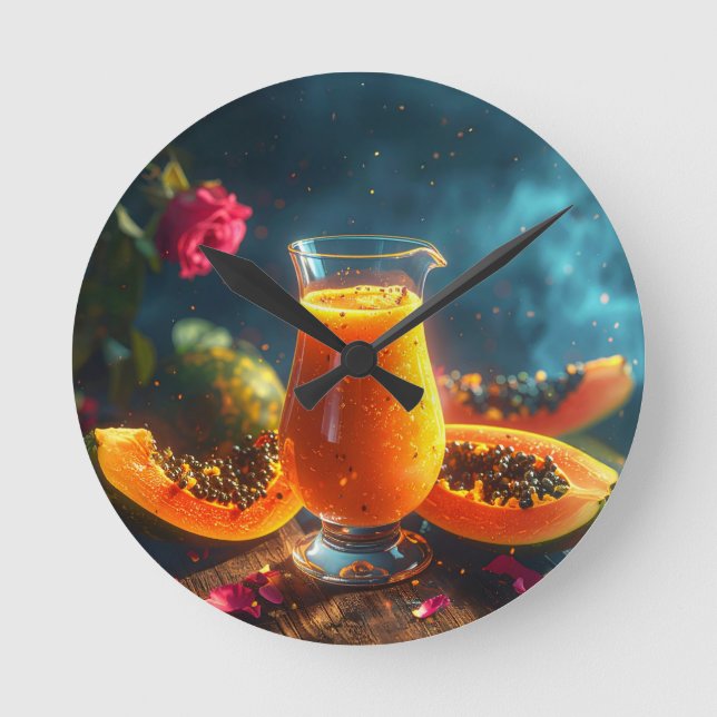 RELOJ REDONDO MEDIANO PAPAYA - TROPICAL KISS (Anverso)