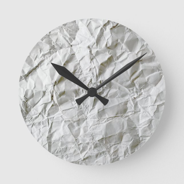 Reloj Redondo Mediano Papel arrugado divertido (Anverso)