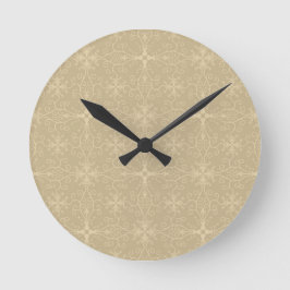 Reloj Redondo Mediano Papel de escritorio floral Beige