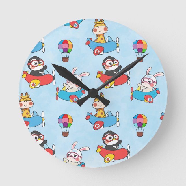 Reloj Redondo Mediano Papel pintado (Anverso)