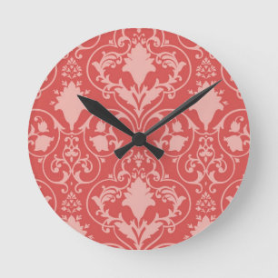 Reloj Redondo Mediano Papel pintado antiguo de la voluta