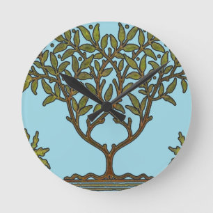 Reloj Redondo Mediano Papel pintado floral de William Morris Tree Frieze