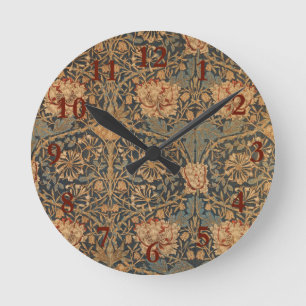 Reloj Redondo Mediano Papel pintado rico de madreselva de William Morris
