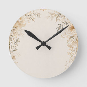 Reloj Redondo Mediano Papelería de boda con detalles neutros refinados