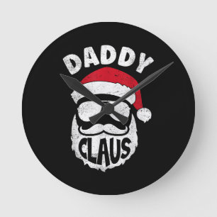 Reloj Redondo Mediano Papi Claus Santa Claus Navidades graciosos coincid