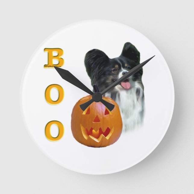 Reloj Redondo Mediano Papillon Halloween BOO (Anverso)