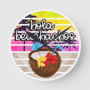 Reloj Redondo Mediano Paraíso tropical