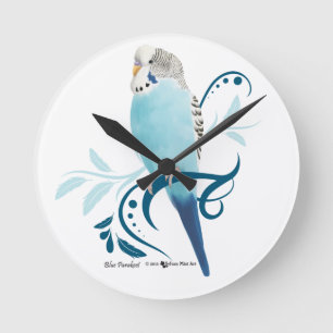 Reloj Redondo Mediano Parakeet azul