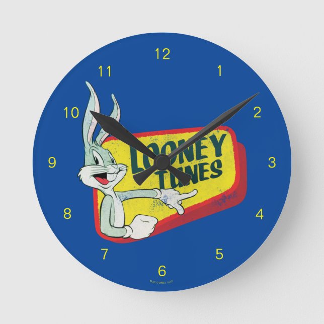 Reloj Redondo Mediano Parche retro BUGS BUNNY™ LOONEY TUNES™ (Anverso)