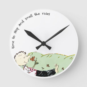 Reloj Redondo Mediano pare y huela los rosas
