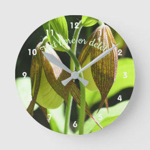 Reloj Redondo Mediano Pareja de flor de la dama de orquídea personaliza