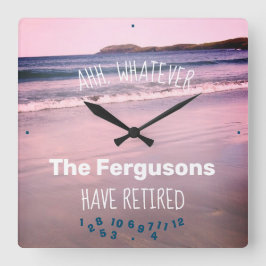 Reloj Redondo Mediano Pareja Jubilada Cualquier Nombre Familiar Retiro P