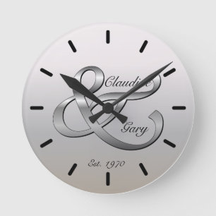 Reloj Redondo Mediano Parejas Pared Clock Names & Date