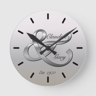 Reloj Redondo Mediano Parejas Pared Clock Names & Date