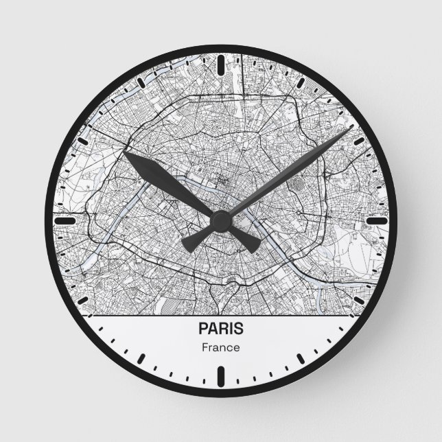 Reloj Redondo Mediano Paris Clock City Line Art (Anverso)