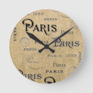 Reloj Redondo Mediano París en Burlap