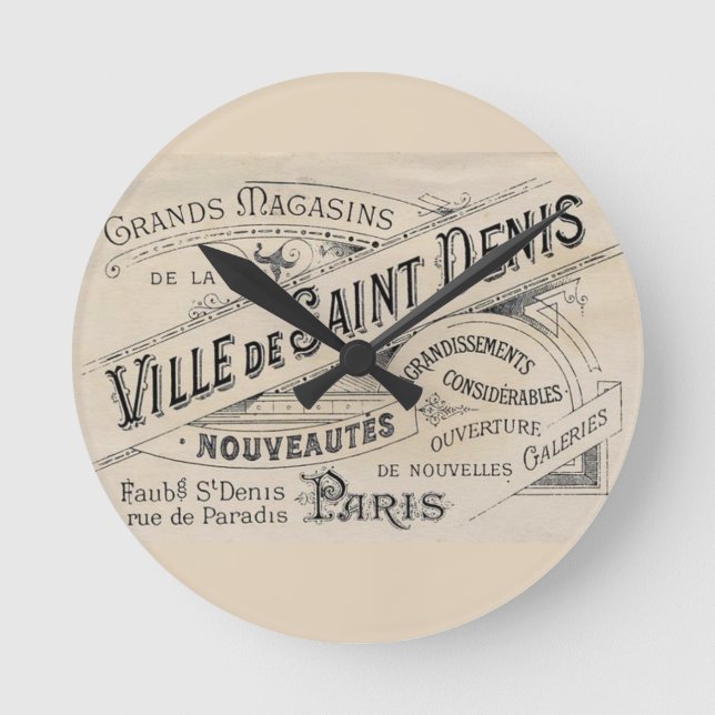 Reloj Redondo Mediano Paris, France Clock (Anverso)