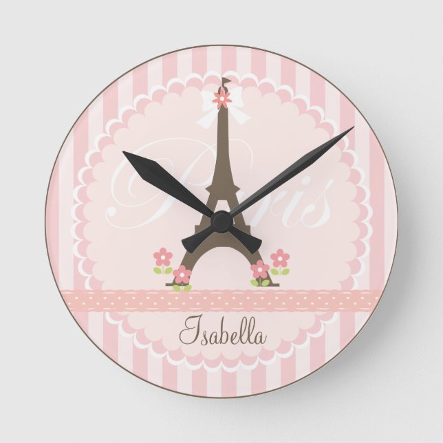 Reloj Redondo Mediano París, Girly de primavera (Anverso)