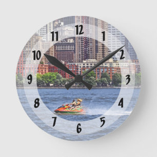 Reloj Redondo Mediano Parque Estatal Liberty - Moto de agua en la Bahía 