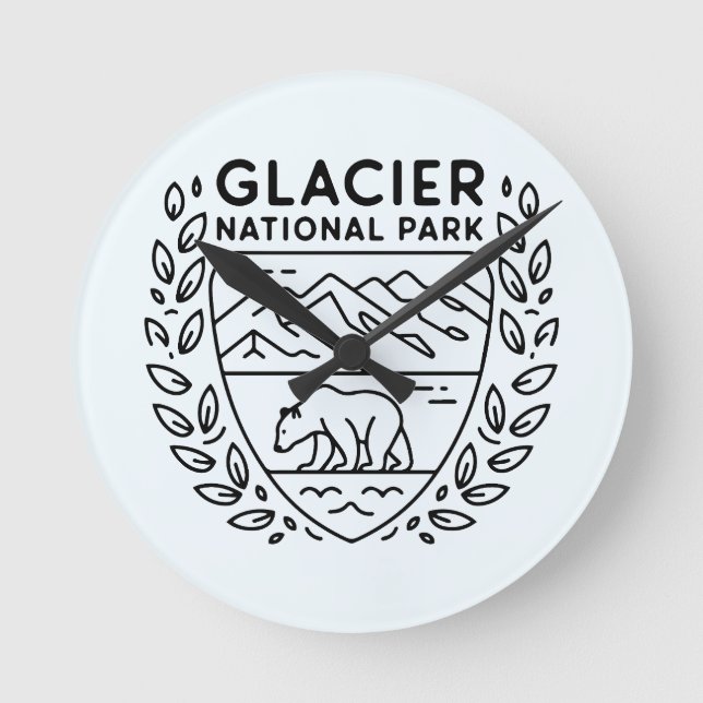 Reloj Redondo Mediano Parque nacional Glacier Emblem (Anverso)