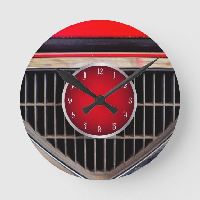 Reloj Redondo Mediano Parrilla de coches (Anverso)
