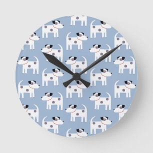 Reloj Redondo Mediano Parson Jack Russell Terrier Dog Pattern Blue
