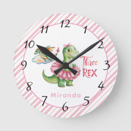 Reloj Redondo Mediano Partido de Cumpleaños de Tres Chicas Rex