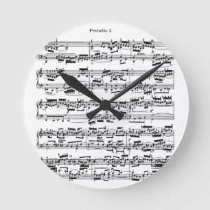Reloj Redondo Mediano Partitura de Bach