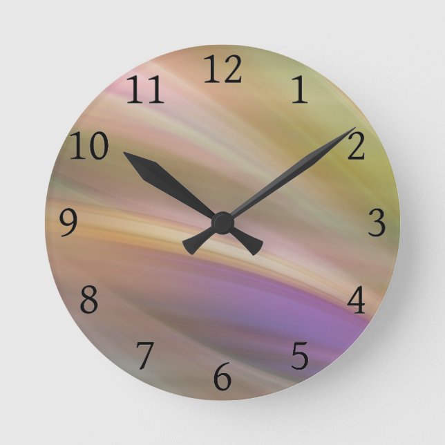 Reloj Redondo Mediano Pastel Colors Abstract (Anverso)