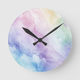 Reloj Redondo Mediano Pastel de pared arcoiris