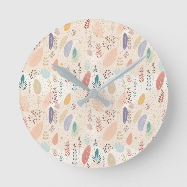 Reloj Redondo Mediano Pastel estilo bohemio (Anverso)