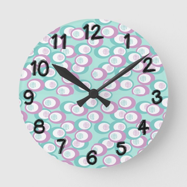 Reloj Redondo Mediano Pastel Ovals  (Anverso)