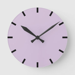 Reloj Redondo Mediano Pastel púrpura urbano casero negro del Minimalism