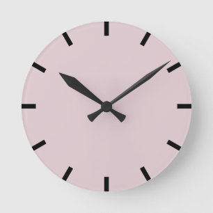 Reloj Redondo Mediano Pastel rosado urbano casero negro del Minimalism