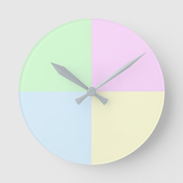 Reloj Redondo Mediano Pastel Squares Modern (Anverso)