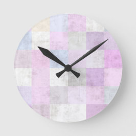 Reloj Redondo Mediano Pastel suave texturizado divertidas cuadros