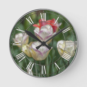 Reloj Redondo Mediano Pastel Tulips