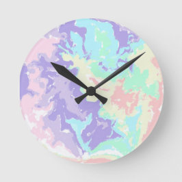 Reloj Redondo Mediano Pasteles de acuarela de unicornio