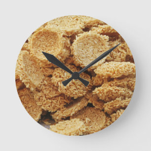 Reloj Redondo Mediano Pasteles de arroz inflado ~ Platos dulces asiático