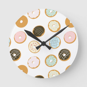 Reloj Redondo Mediano Pastelito Adorable con Glaseado Colorido Panadero