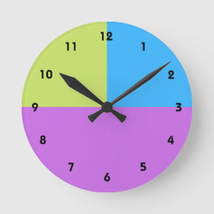 Reloj Redondo Mediano Pastelrino Bloque de Color Moderno