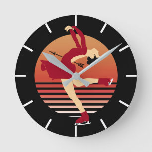 Reloj Redondo Mediano Patinaje Artístico - Arte De Baile Hielo