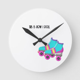 Reloj Redondo Mediano Patines de rodillos